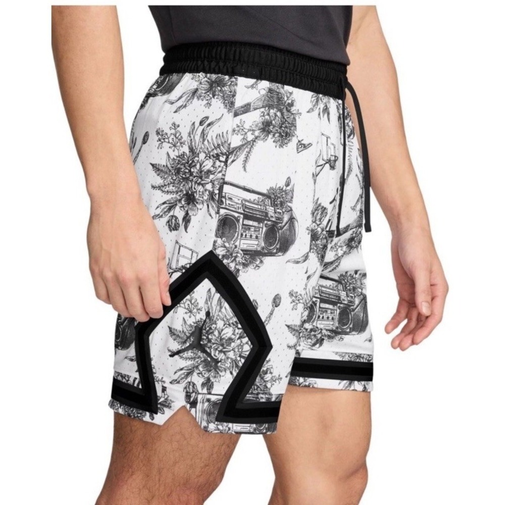Jordan Nike Shorts Dri Fit Printed White Diamond‎ FV8614-100 Size XL